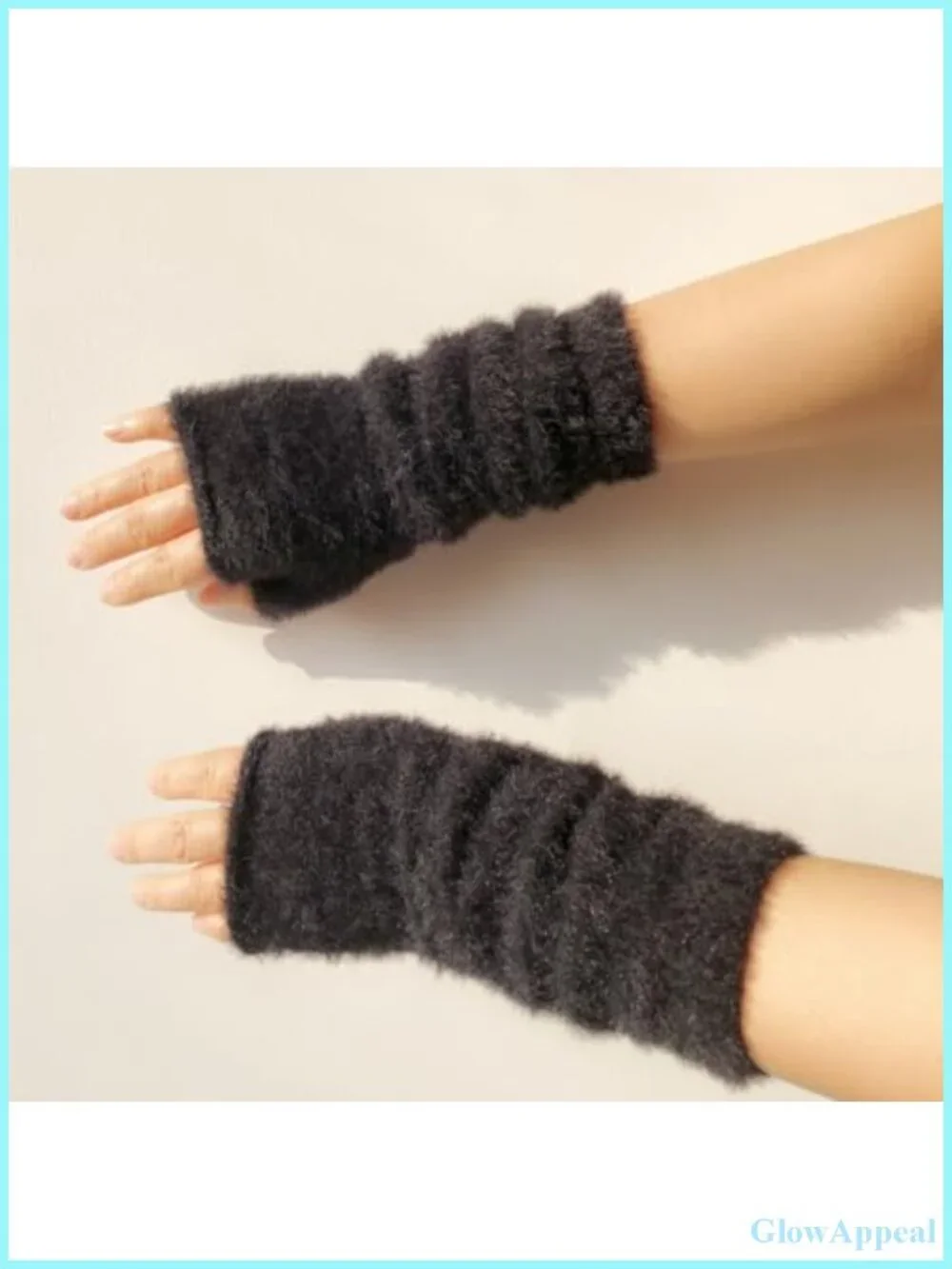 Women Arm Warmers Fingerless Gloves Knit Thumb Hole Wrist Warmers